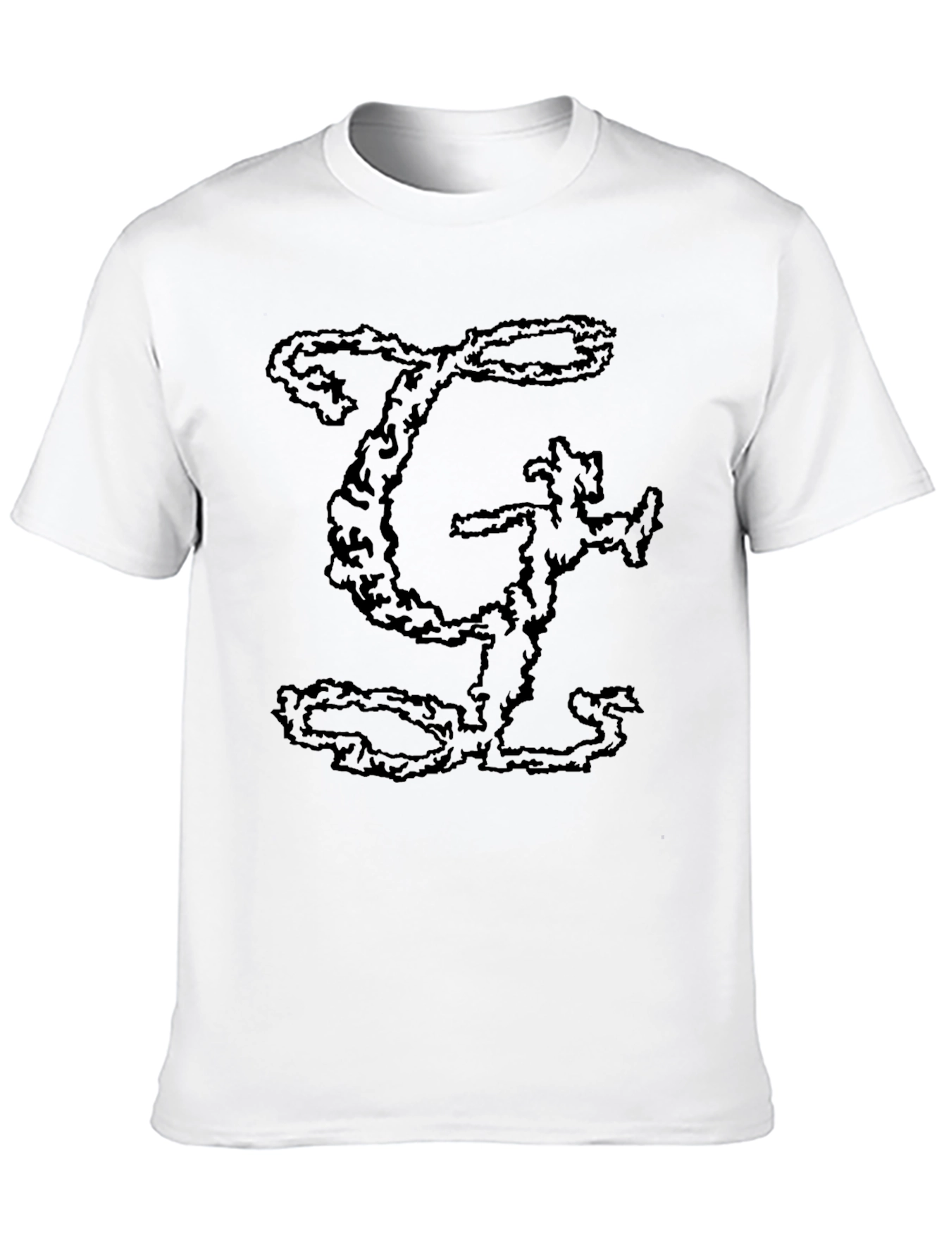 Black T-Shirt with Abstract Lettering