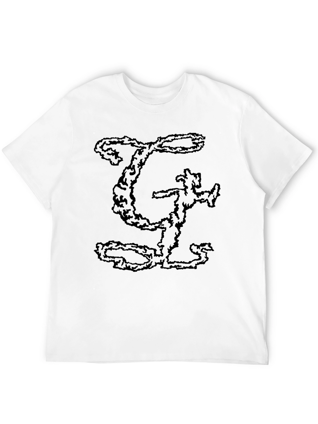 Black T-Shirt with Abstract Lettering