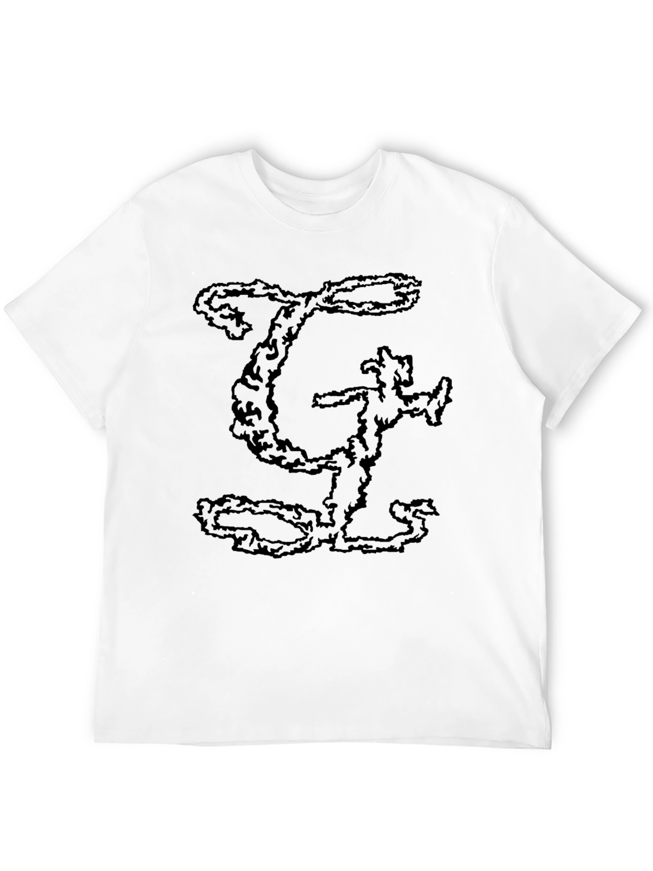 Black T-Shirt with Abstract Lettering