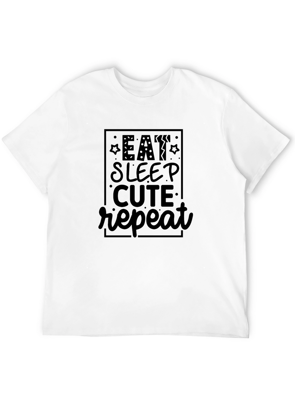 Eat Sleep Cute Repeat Black T-Shirt