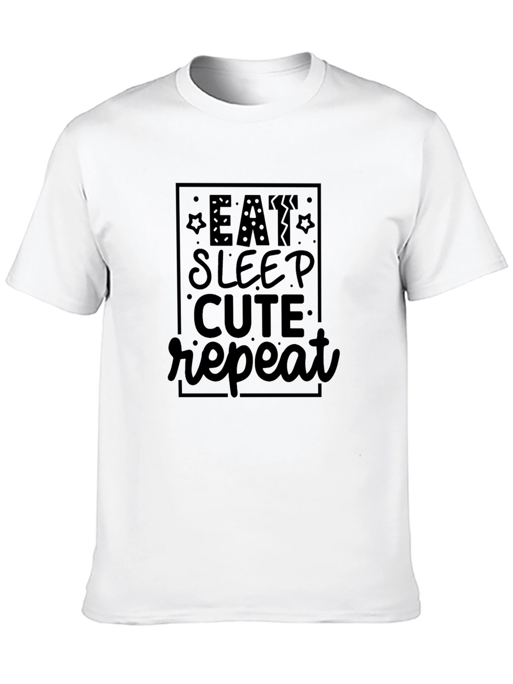 Eat Sleep Cute Repeat Black T-Shirt