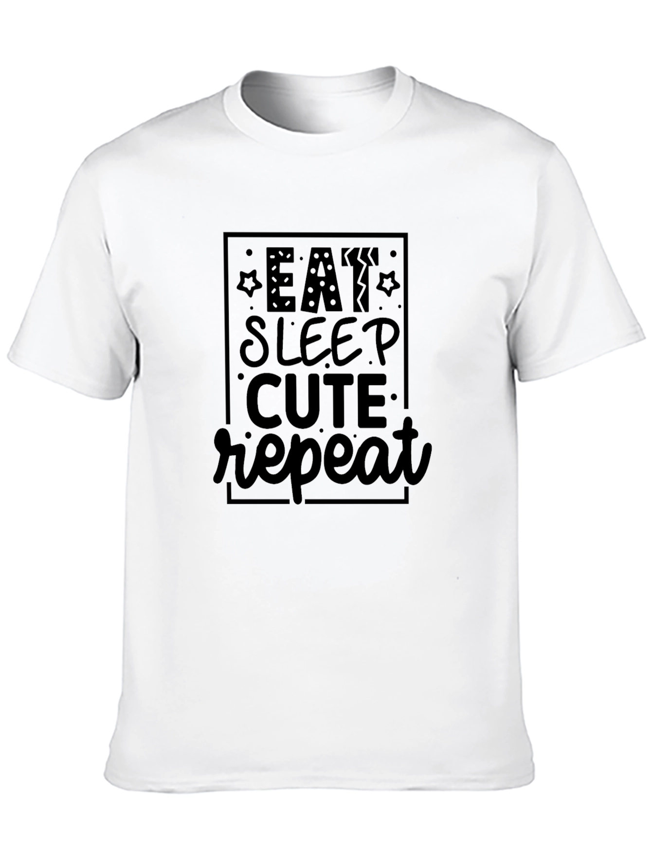 Eat Sleep Cute Repeat Black T-Shirt