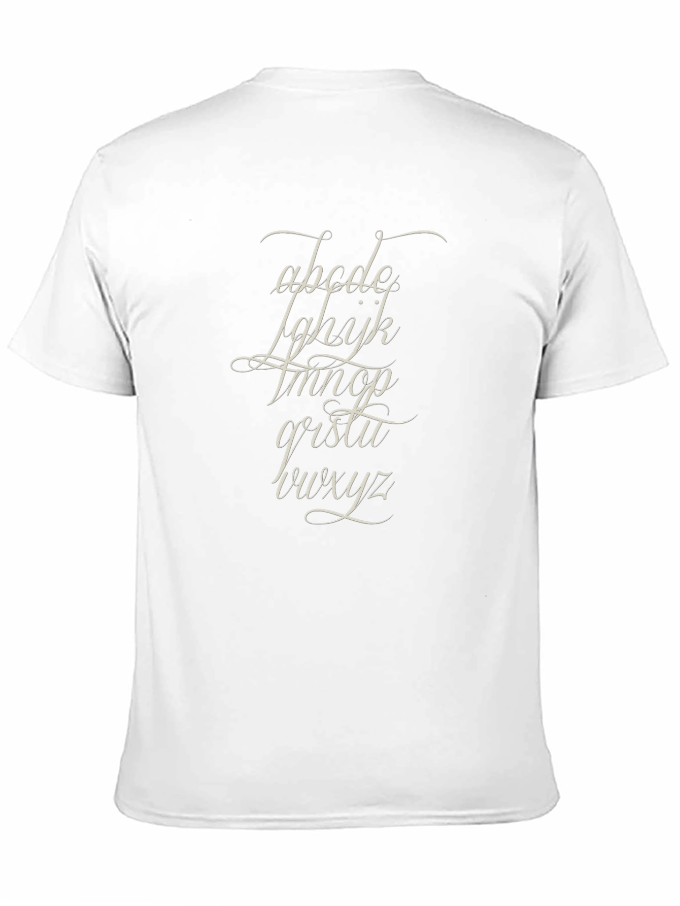 Alphabet Tee: Vintage Script Design - Unisex Black T-Shirt