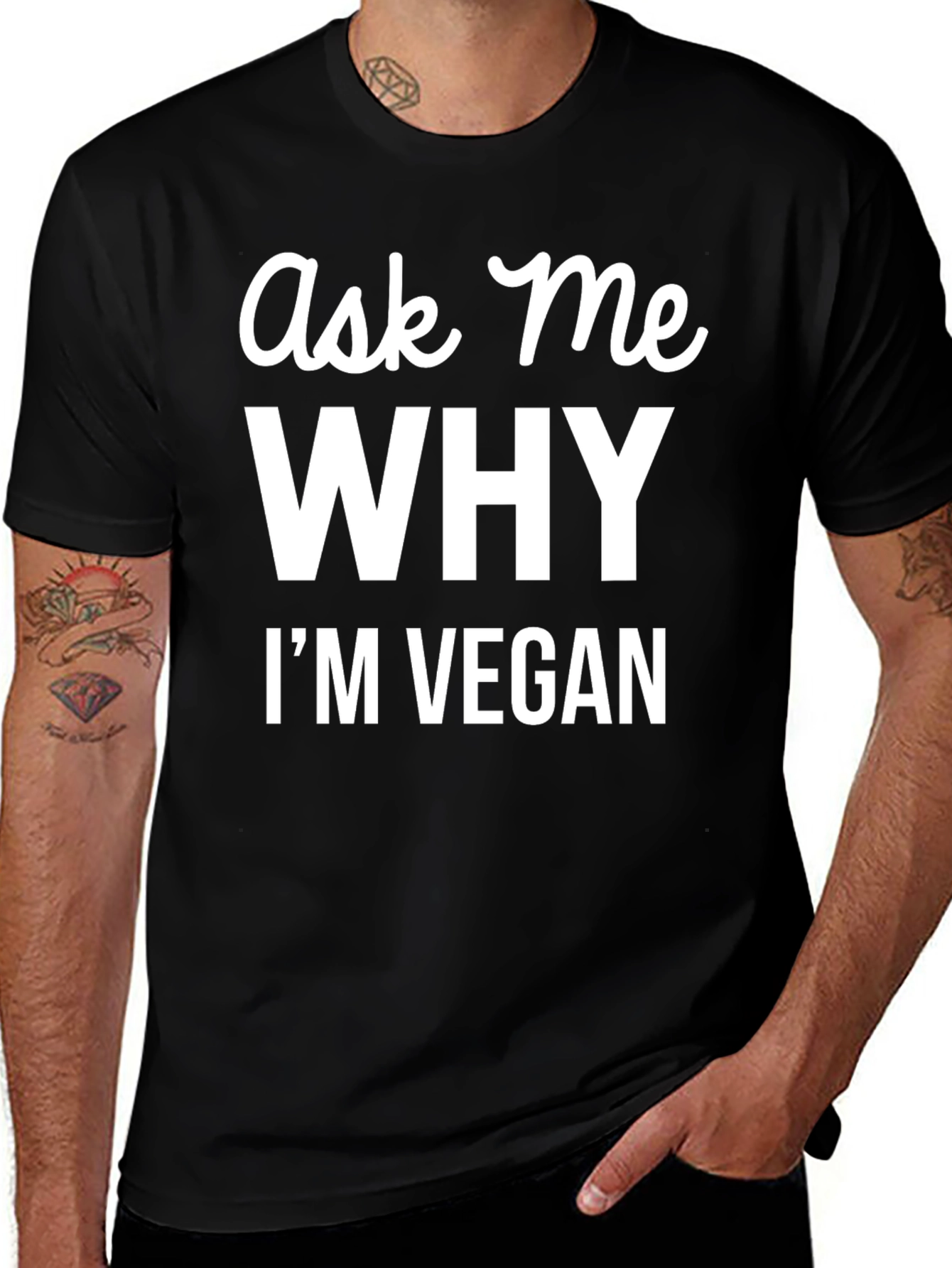 Ask Me Why Im Vegan T-Shirt - Bold Vegan Statement