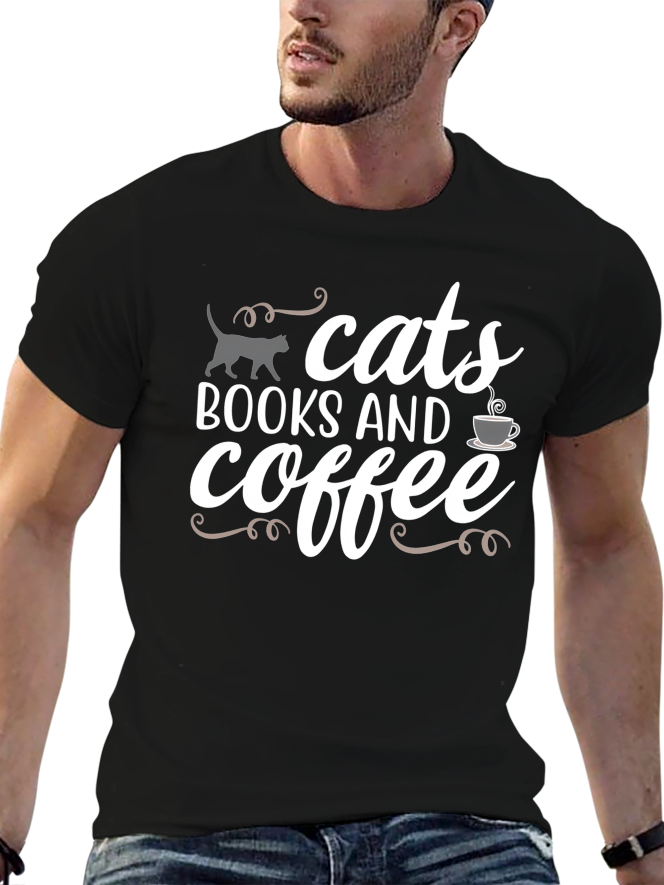 Cats Books Coffee T-Shirt - Unisex
