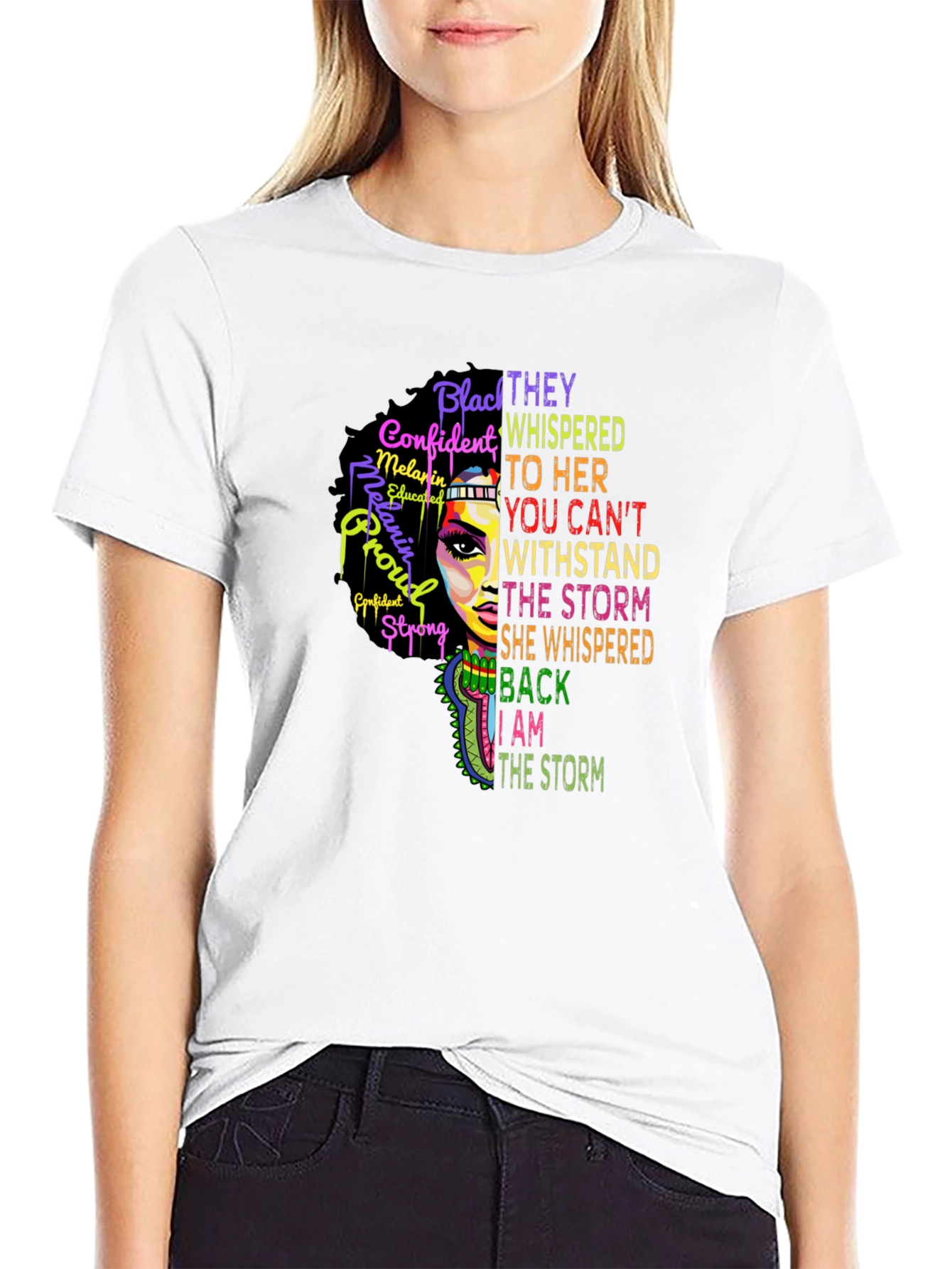 Black Woman Empowered T-Shirt - Stand in the Storm