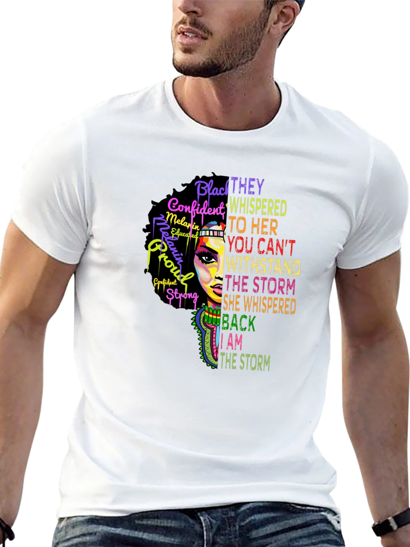 Black Woman Empowered T-Shirt - Stand in the Storm