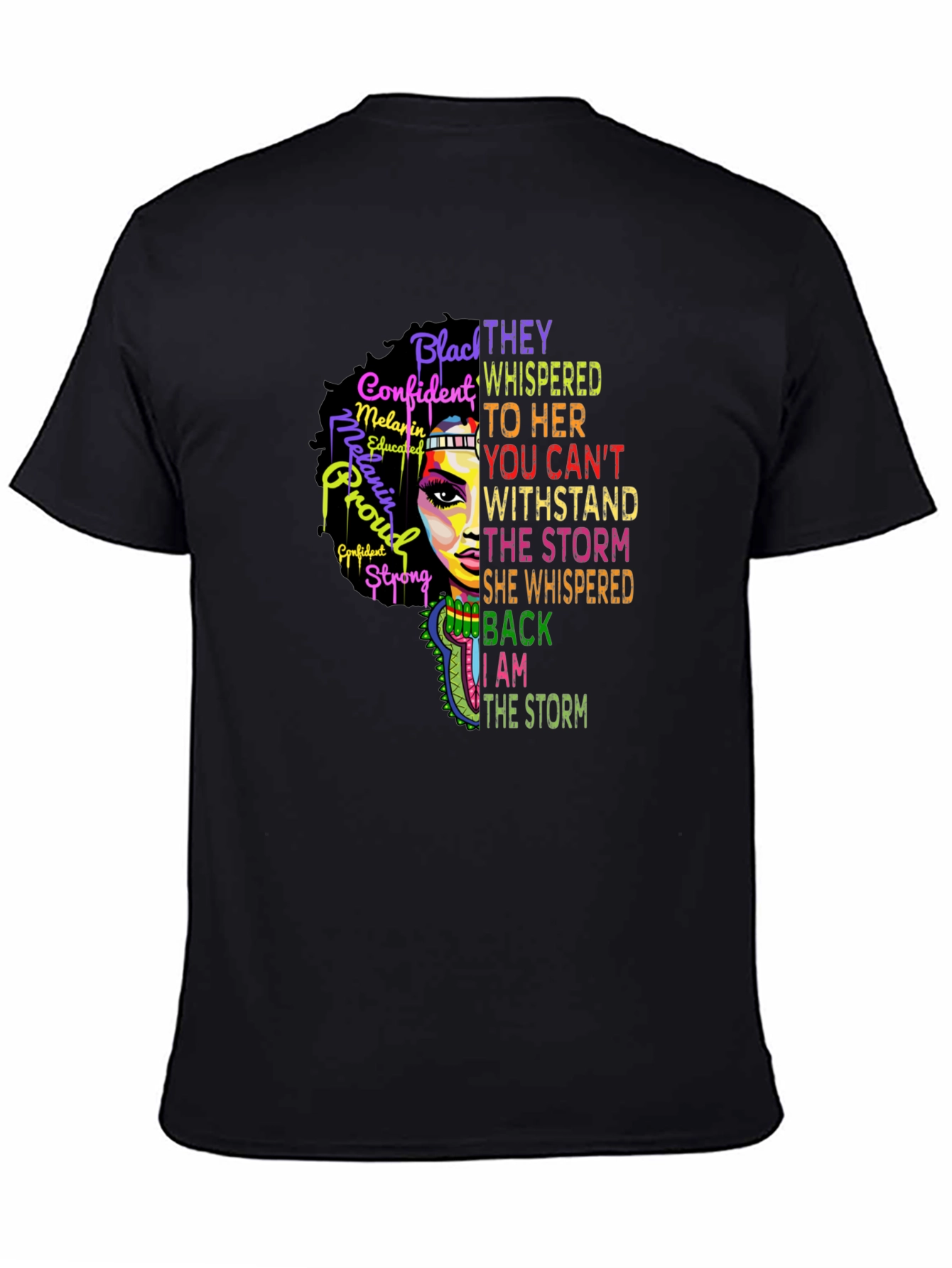 Black Woman Empowered T-Shirt - Stand in the Storm