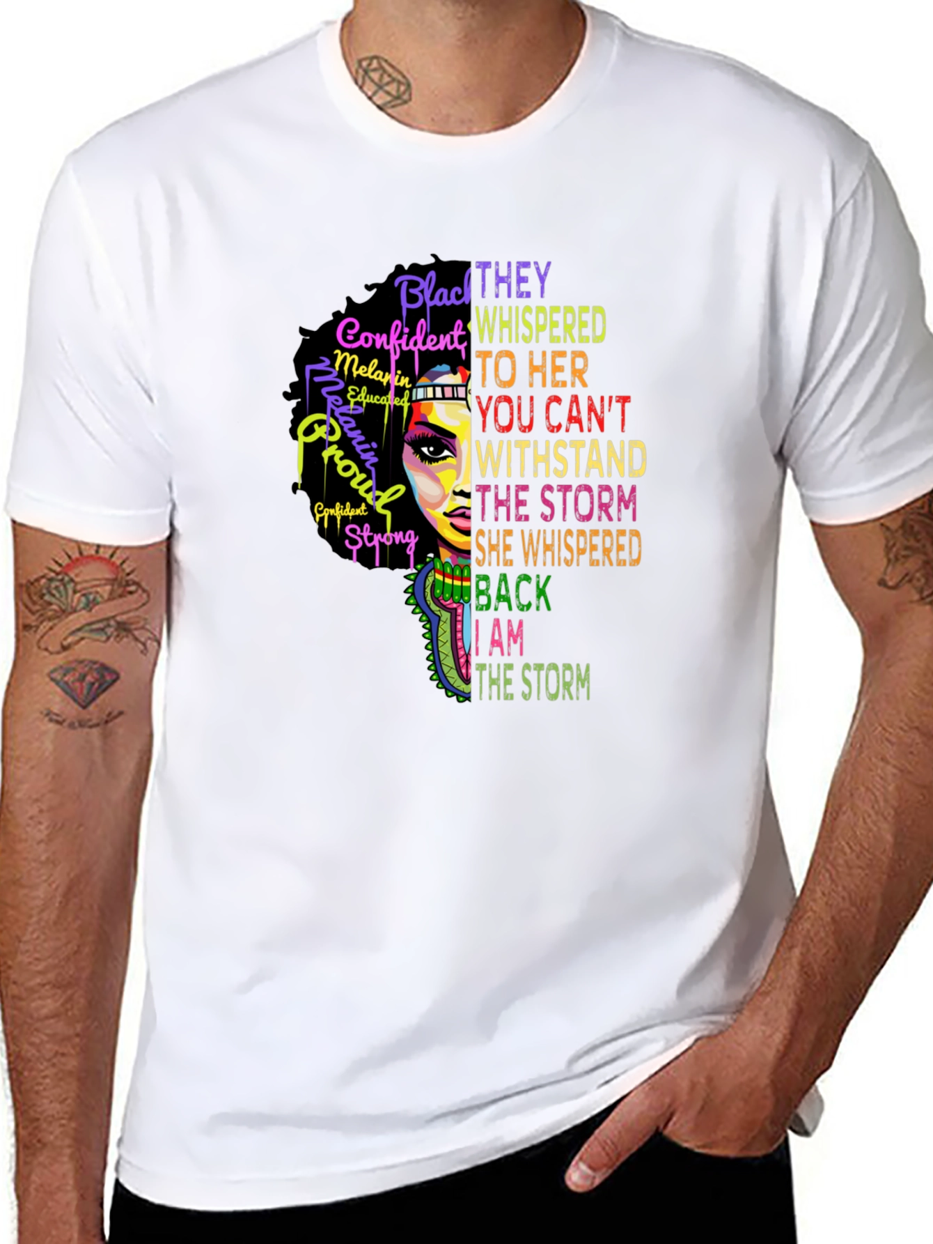 Black Woman Empowered T-Shirt - Stand in the Storm
