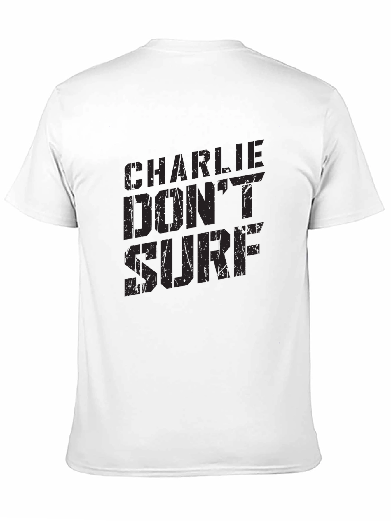 Charlie Dont Surf Black T-Shirt - Classic Movie Quote