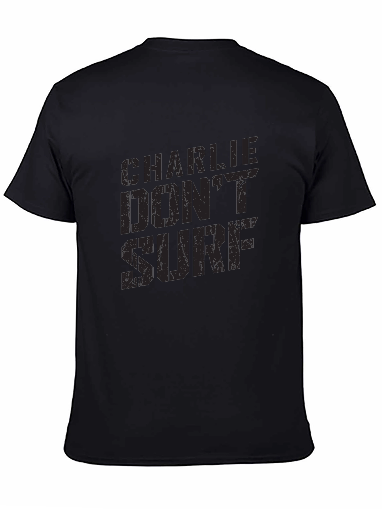 Charlie Dont Surf Black T-Shirt - Classic Movie Quote
