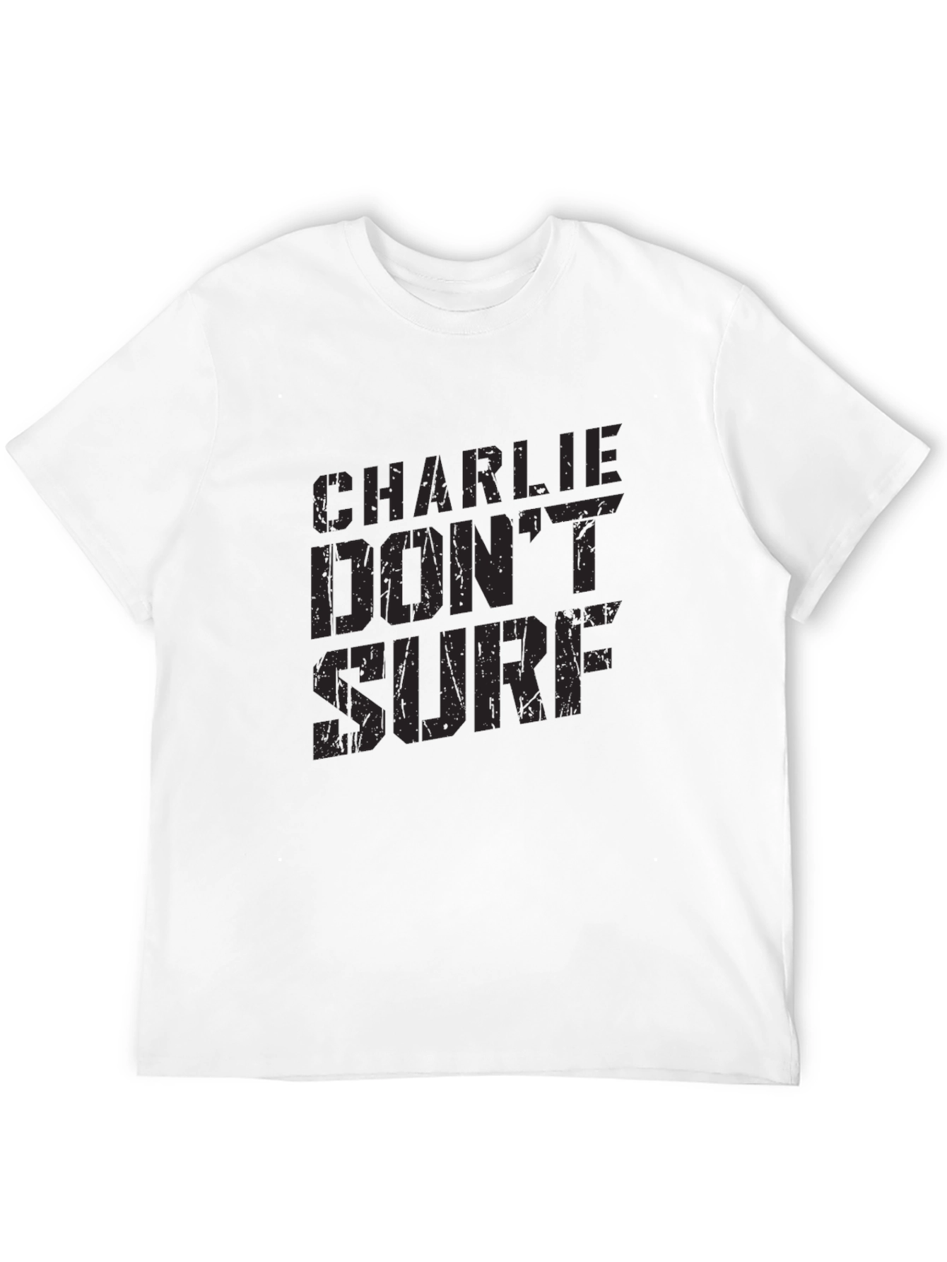 Charlie Dont Surf Black T-Shirt - Classic Movie Quote