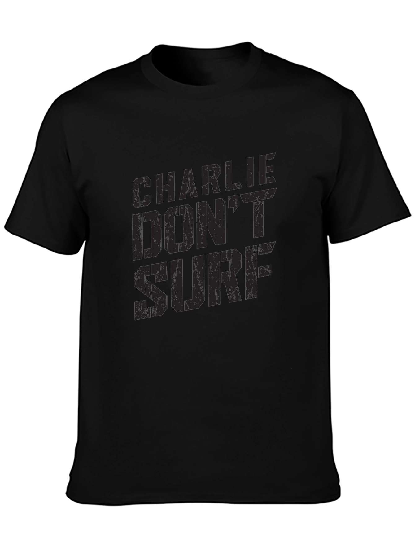 Charlie Dont Surf Black T-Shirt - Classic Movie Quote