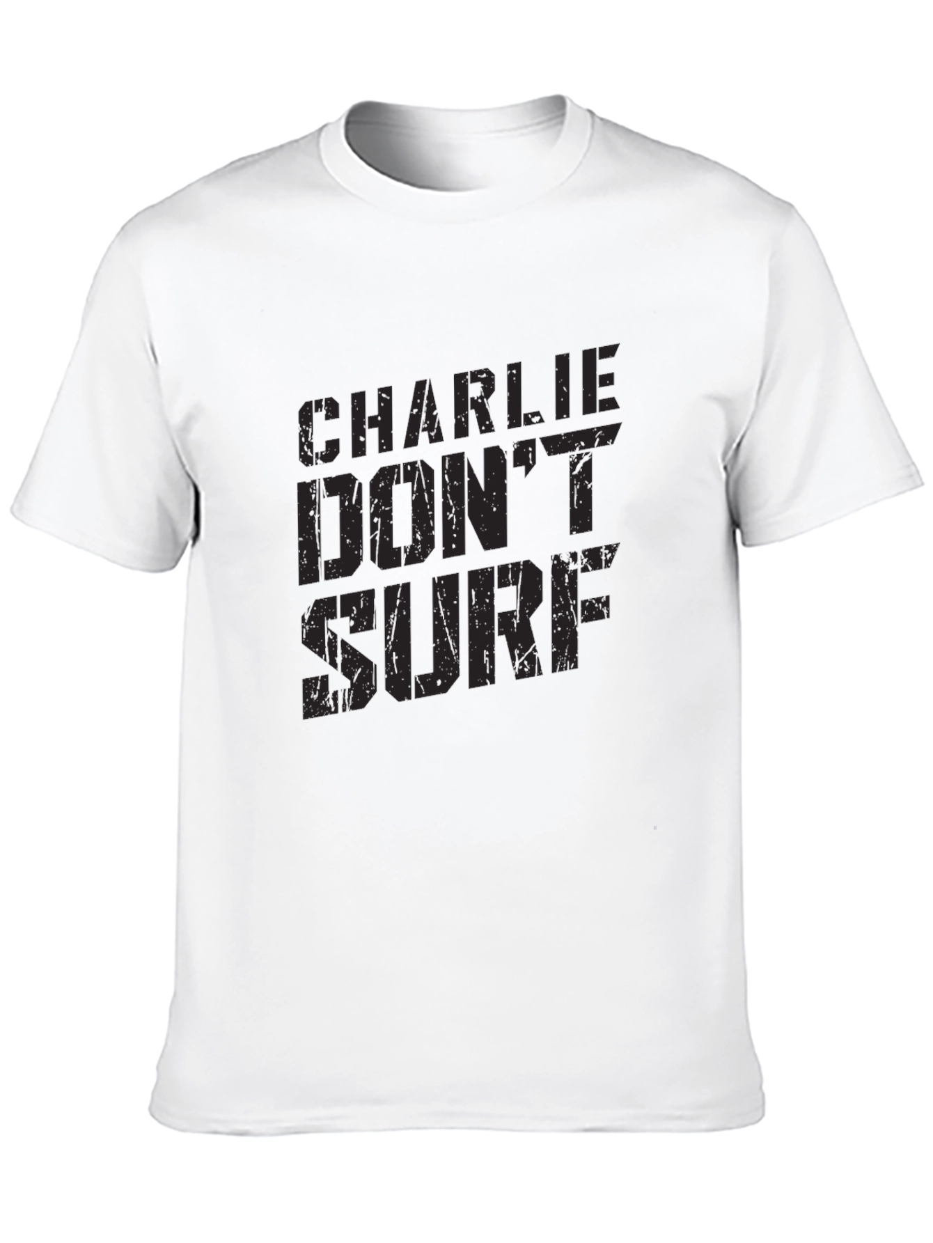 Charlie Dont Surf Black T-Shirt - Classic Movie Quote