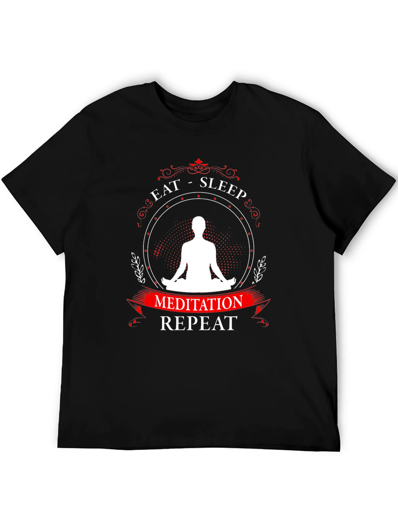Eat Sleep Meditation Repeat Graphic T-Shirt