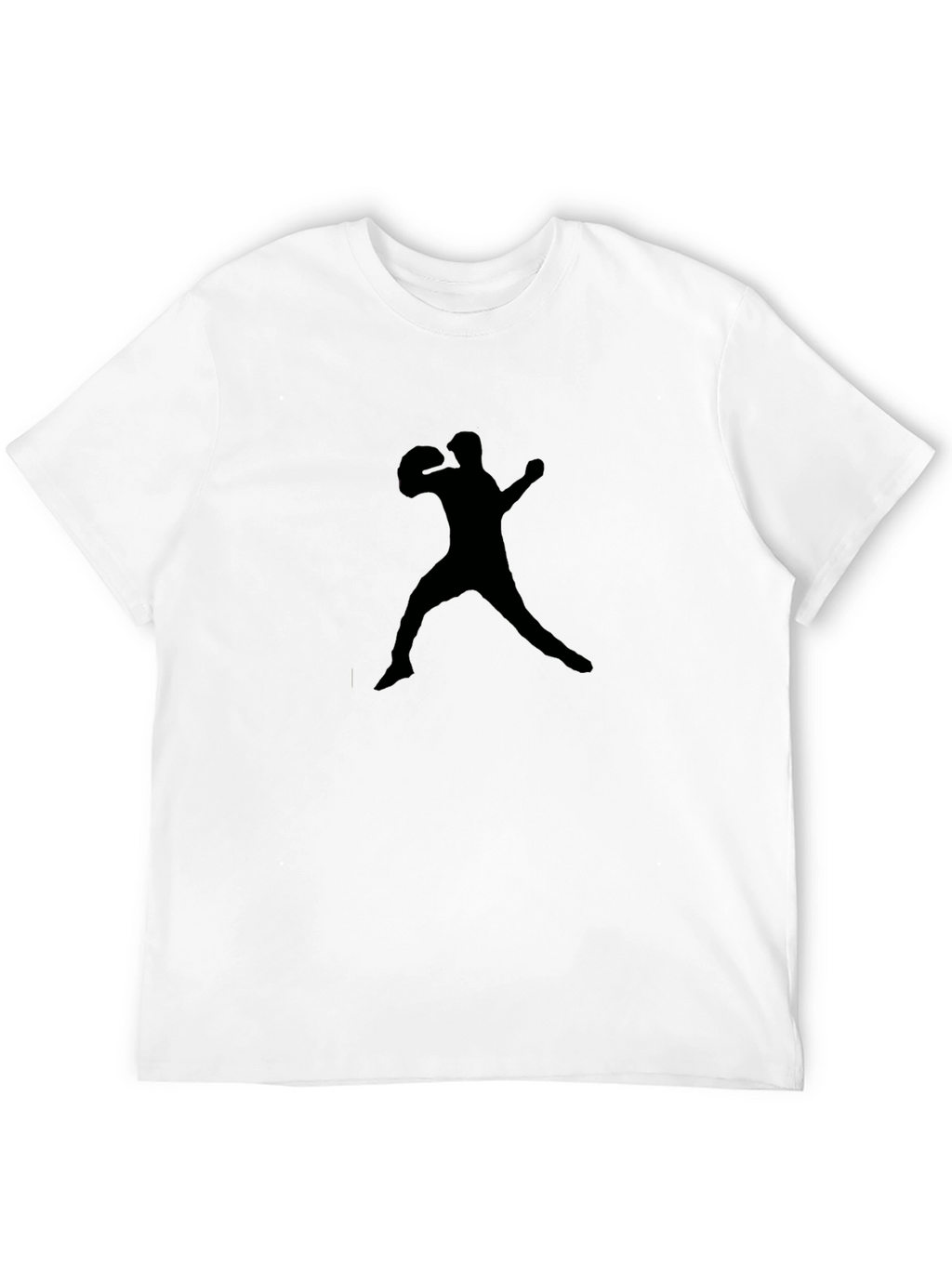 Black Baseball Player Silhouette Graphic Tee