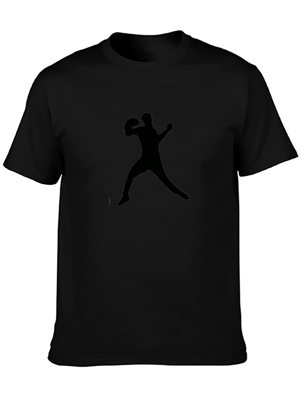 Black Baseball Player Silhouette Graphic Tee