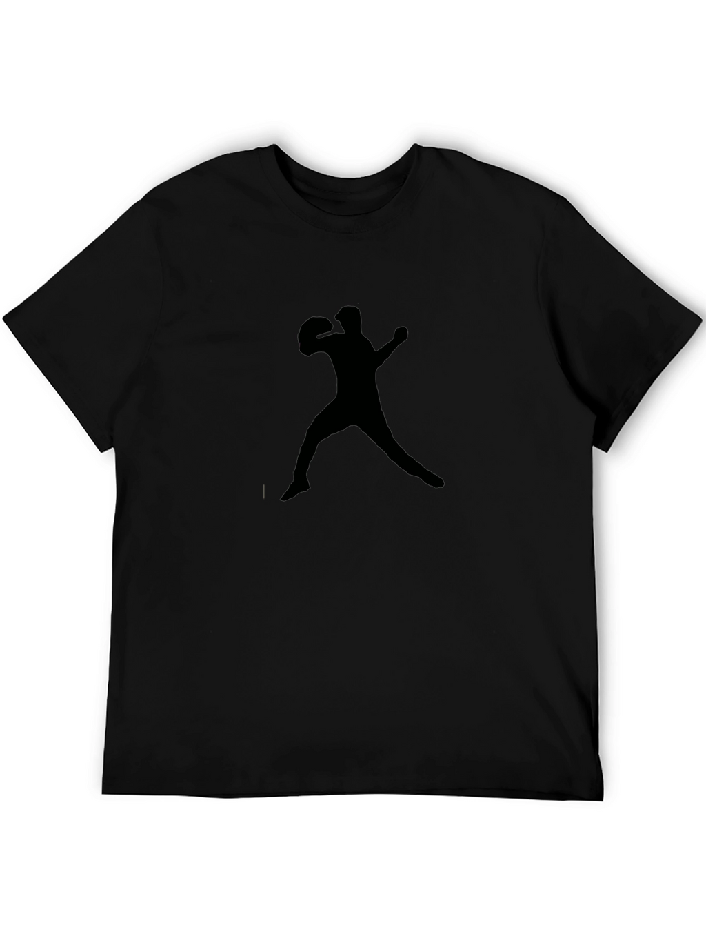 Black Baseball Player Silhouette Graphic Tee