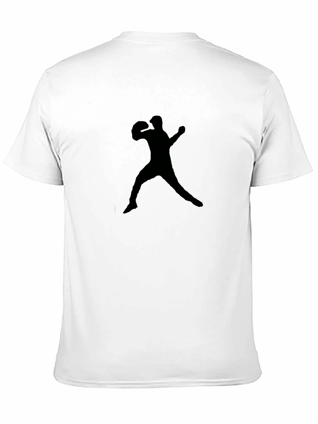 Black Baseball Player Silhouette Graphic Tee