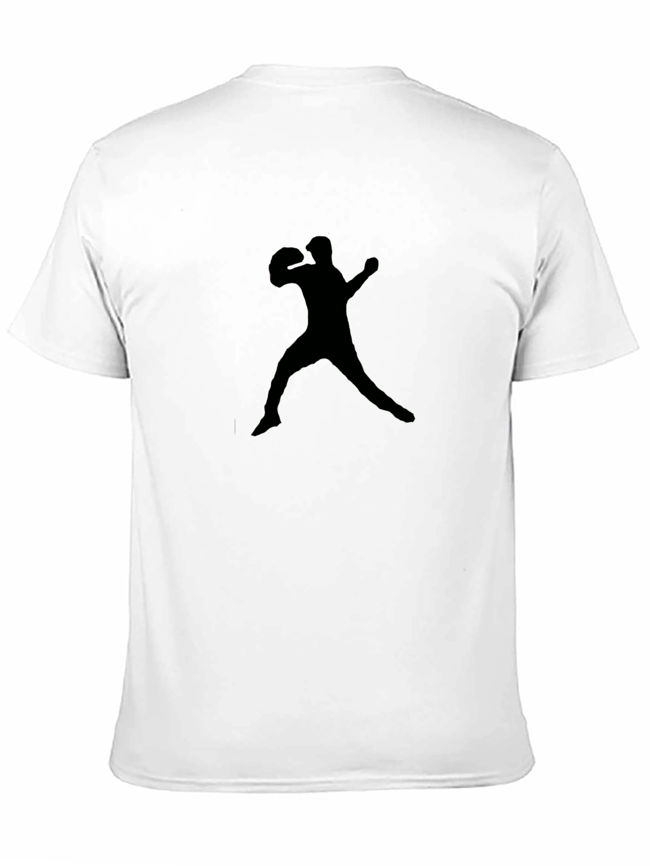 Black Baseball Player Silhouette Graphic Tee