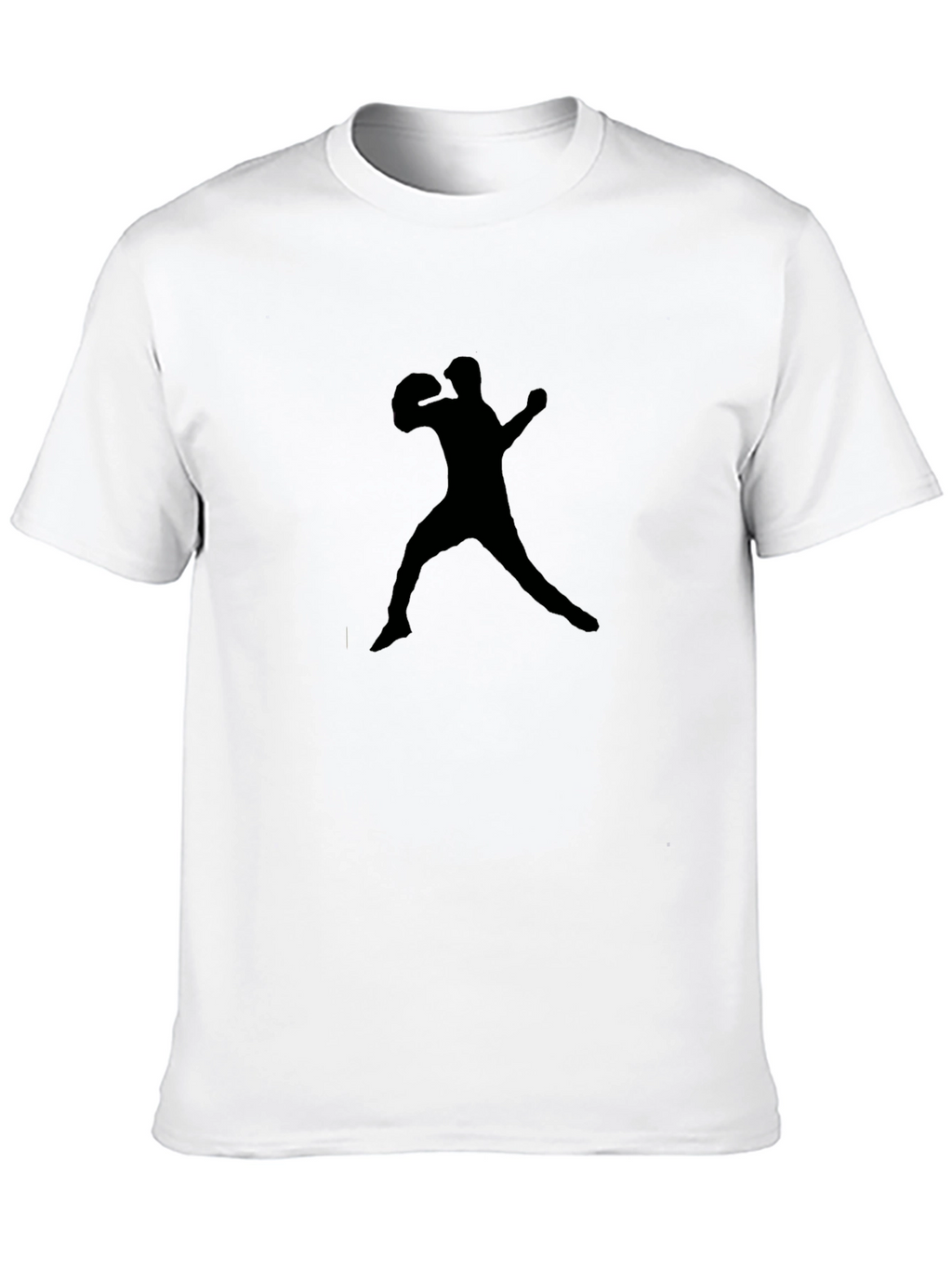 Black Baseball Player Silhouette Graphic Tee