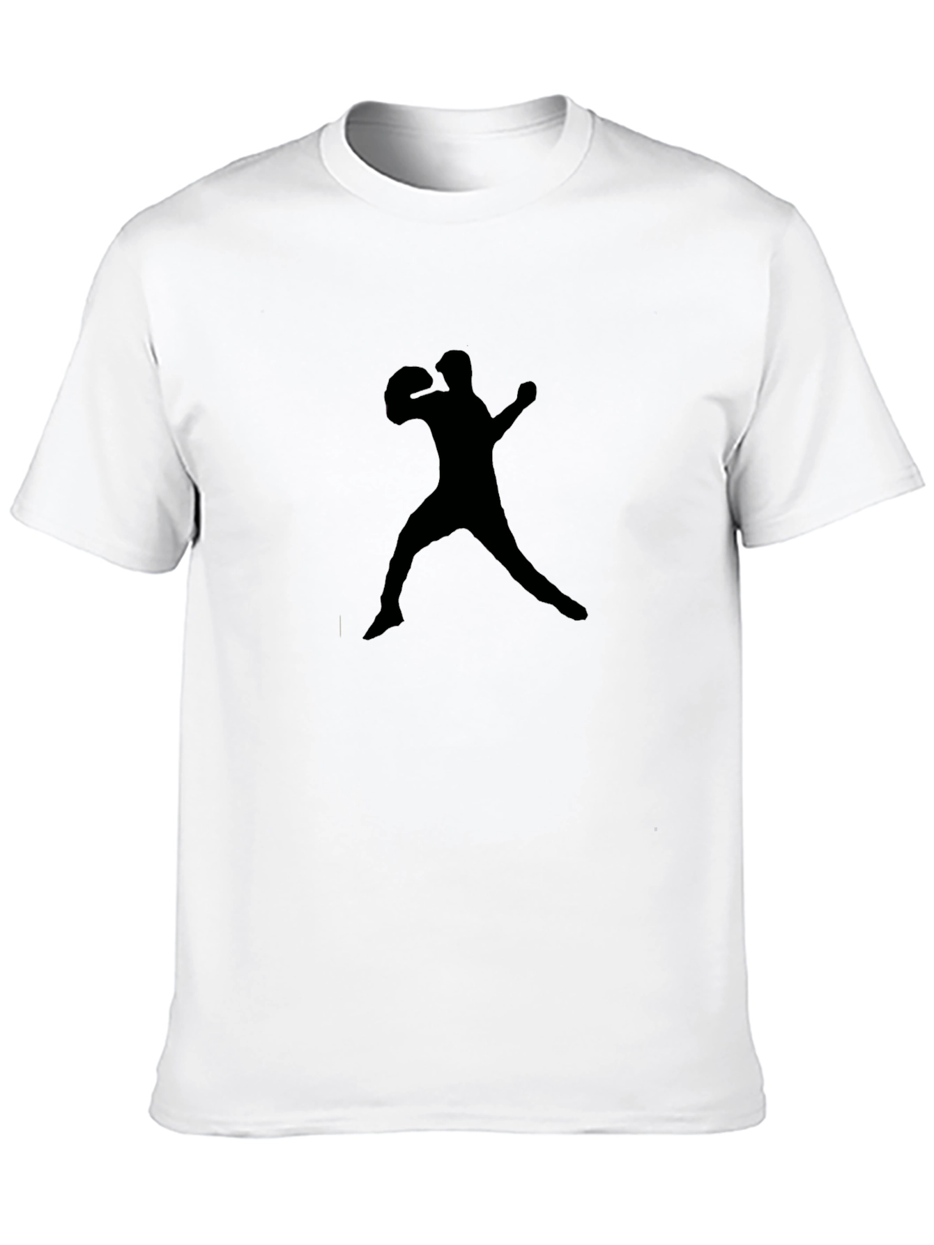 Black Baseball Player Silhouette Graphic Tee