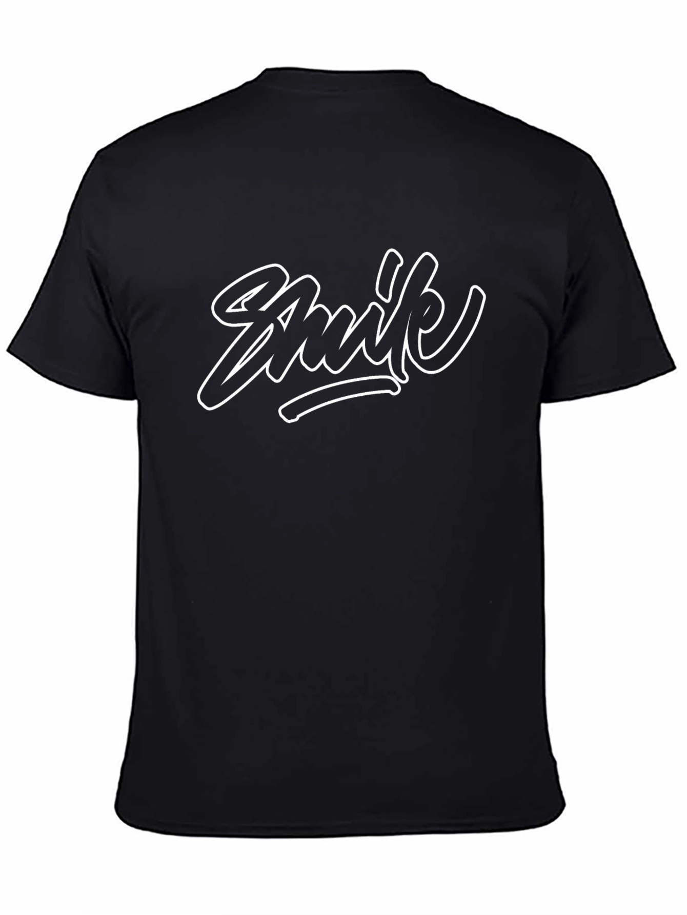 Stylish Black T-Shirt with Unique White Graphic Print