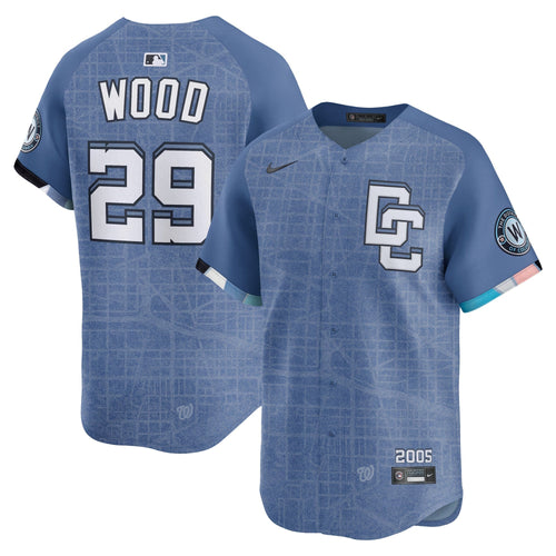 #29 James Wood Washington Nationals City Connect Jersey - Blue
