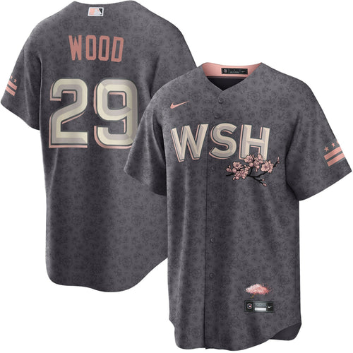 #29 James Wood Washington Nationals City Connect Jersey - Gray