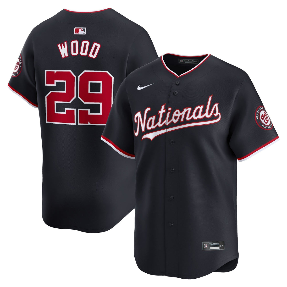 #29 James Wood Washington Nationals Alternate Jersey - Navy