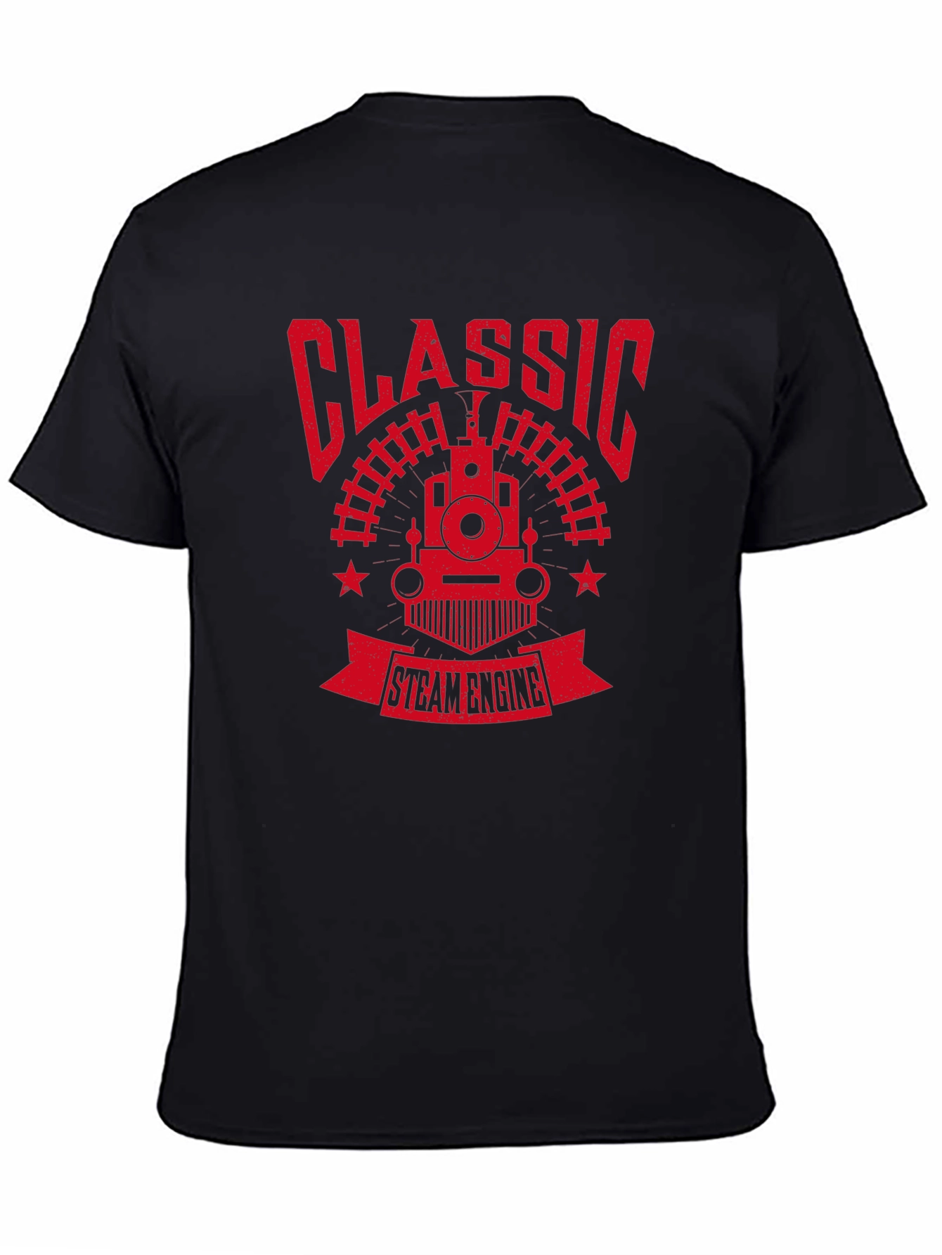 Classic Steam Engine Graphic Tee - Retro Train Shirt