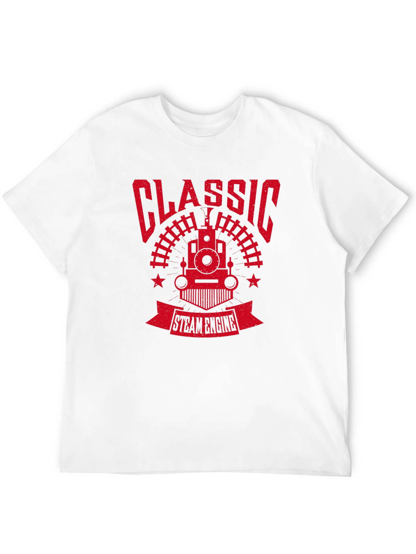 Classic Steam Engine Graphic Tee - Retro Train Shirt