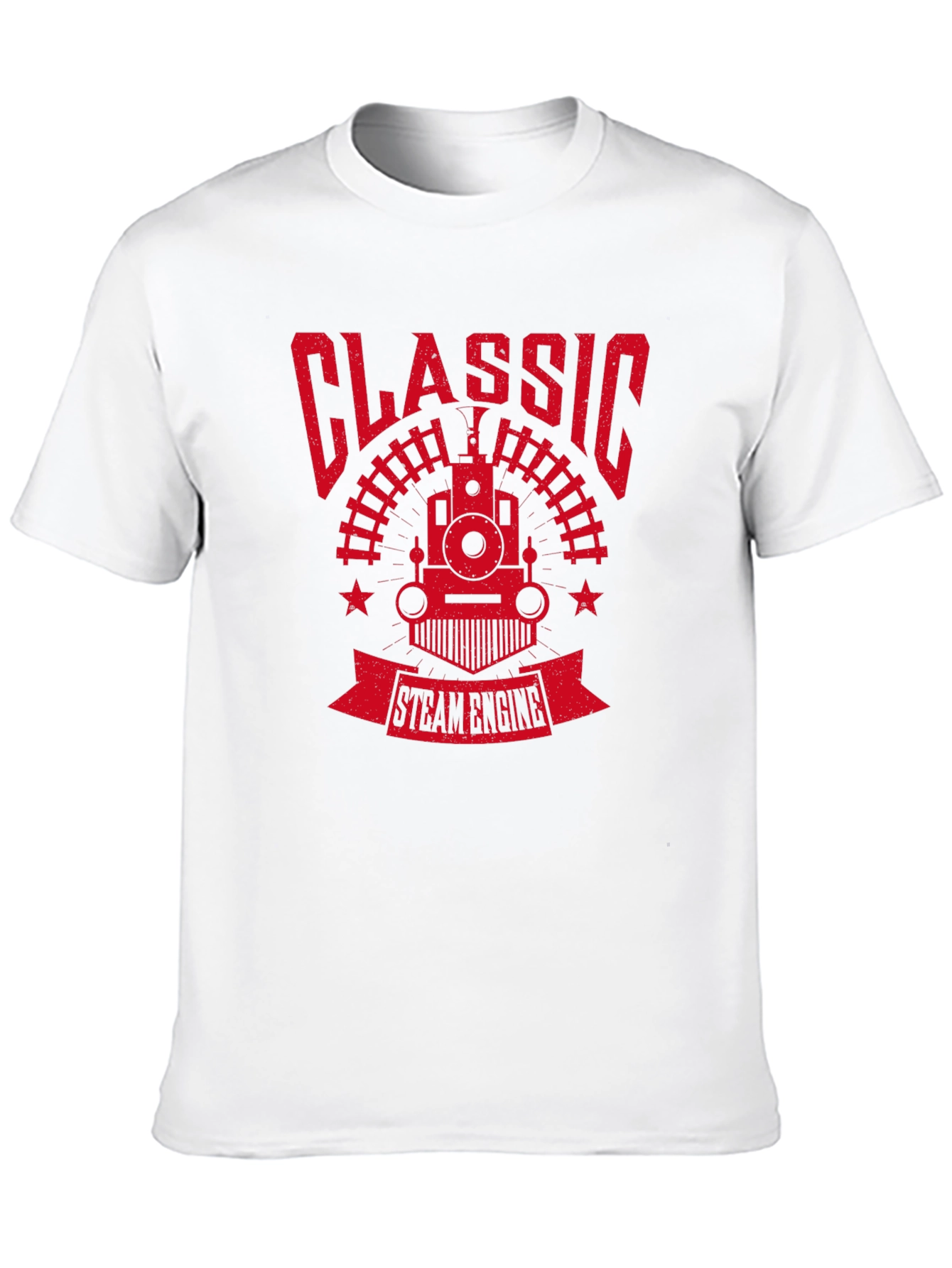 Classic Steam Engine Graphic Tee - Retro Train Shirt