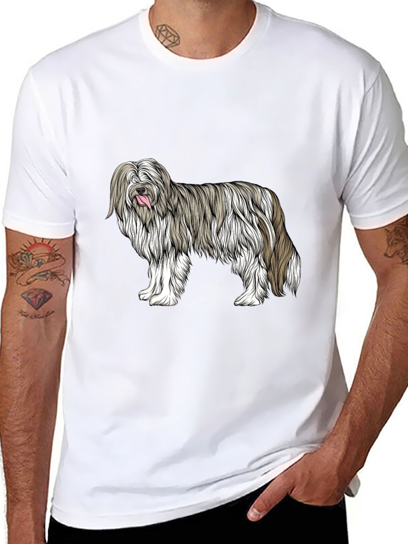 Cool Dog Breed Graphic Tee - Black Cotton Blend