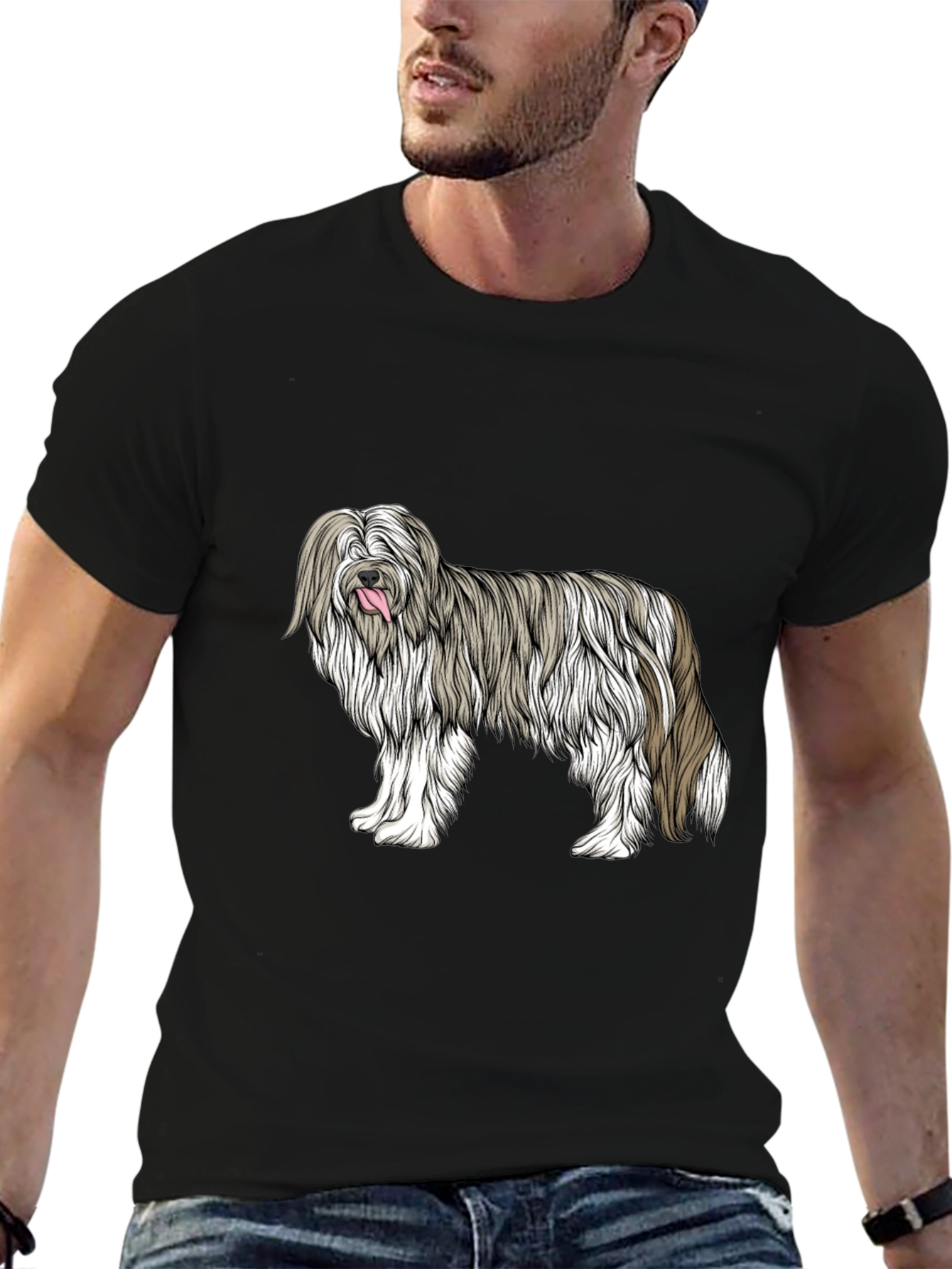 Cool Dog Breed Graphic Tee - Black Cotton Blend
