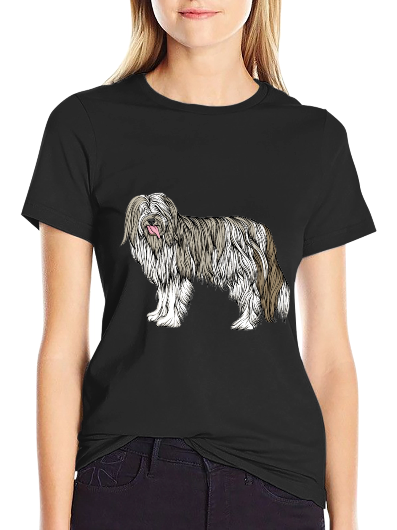 Cool Dog Breed Graphic Tee - Black Cotton Blend