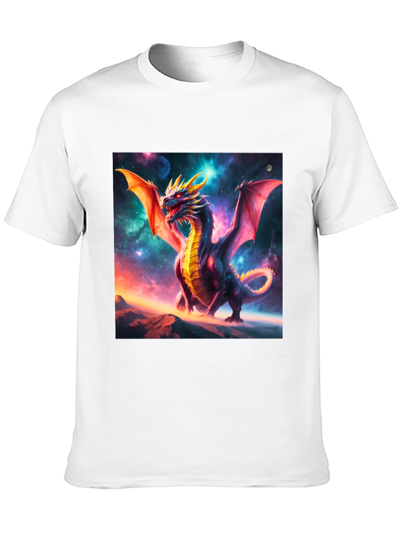 Dragon Graphic Tee - Black Cotton Blend T-Shirt