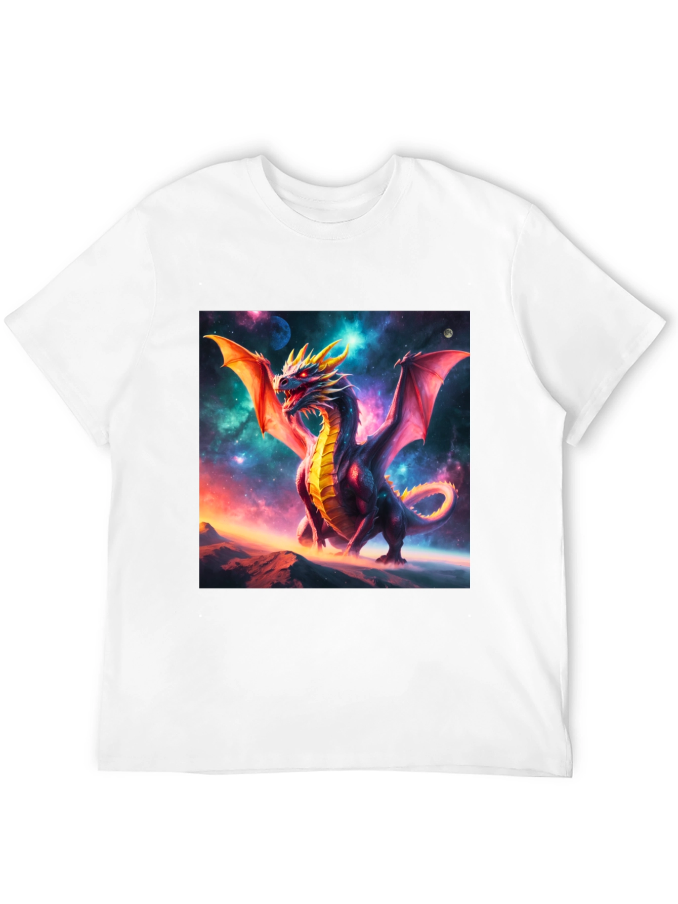 Dragon Graphic Tee - Black Cotton Blend T-Shirt