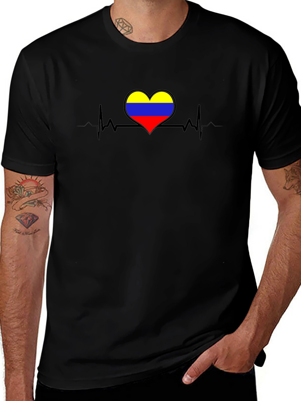 Colombia Heartbeat Black T-Shirt