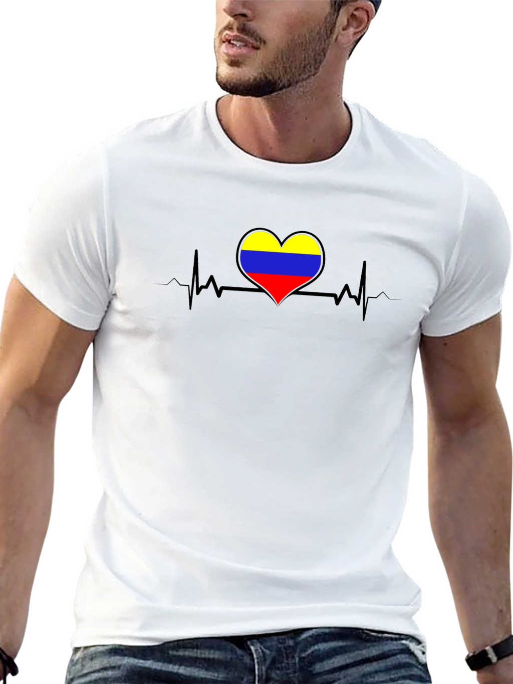 Colombia Heartbeat Black T-Shirt