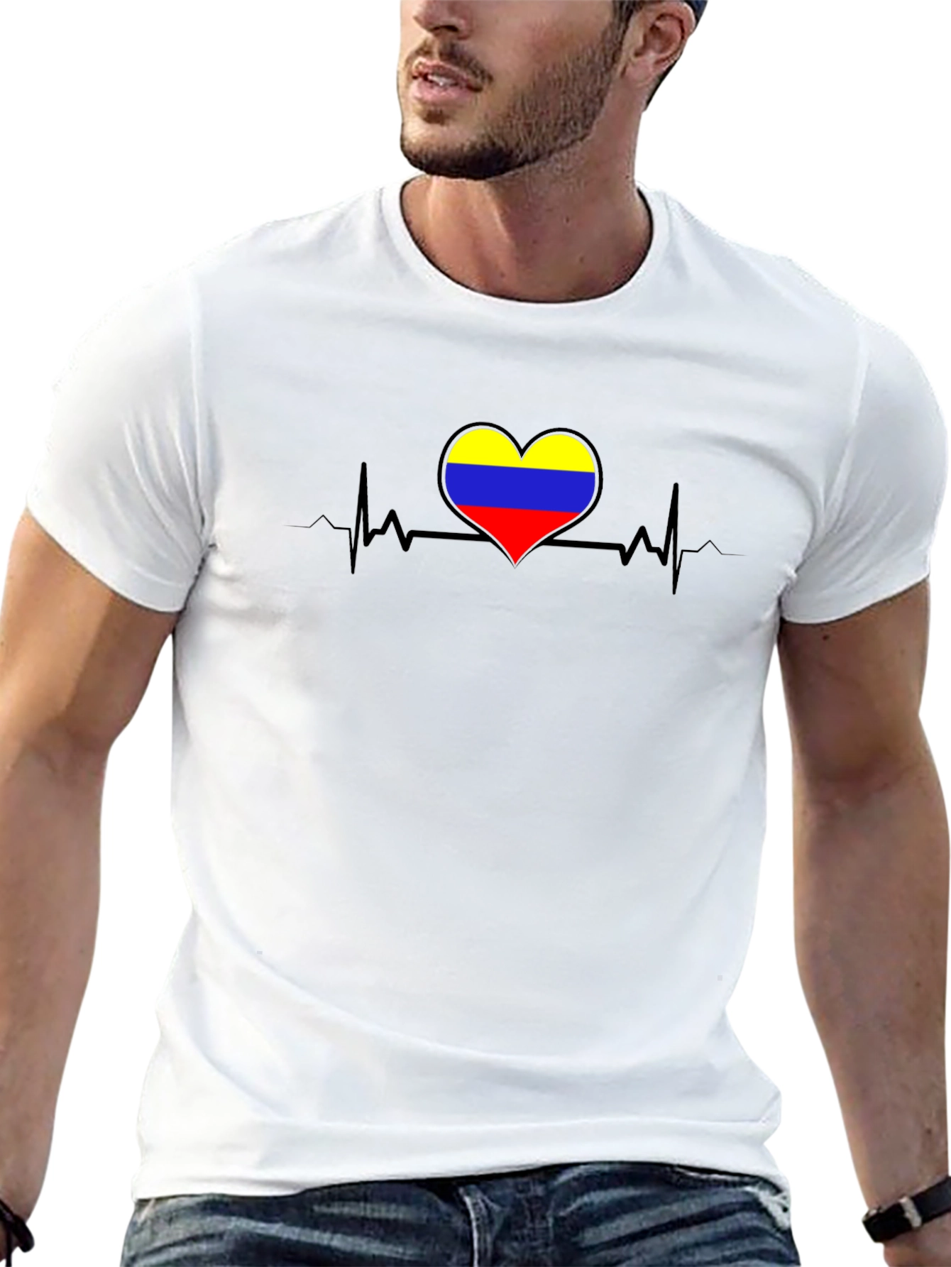 Colombia Heartbeat Black T-Shirt
