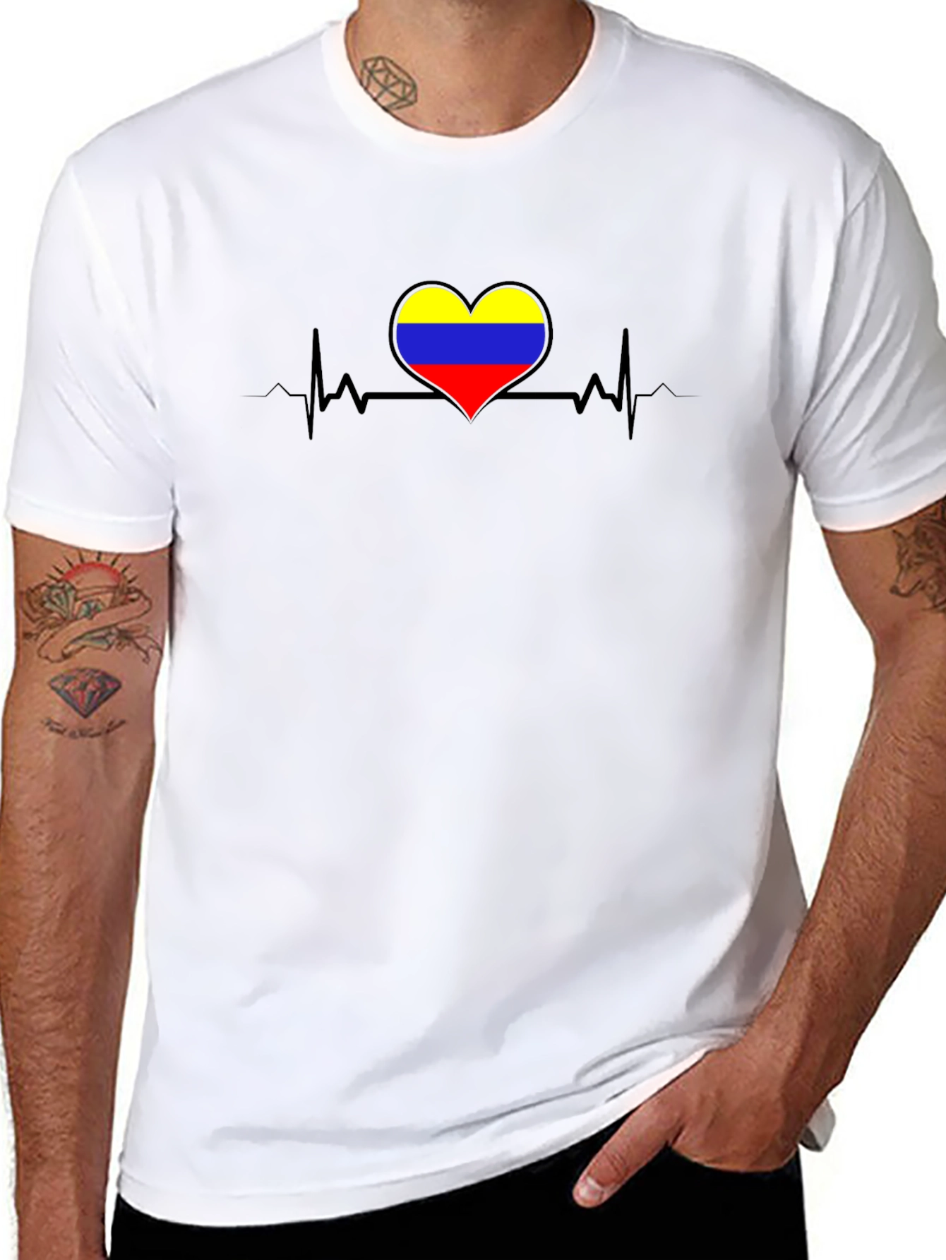 Colombia Heartbeat Black T-Shirt