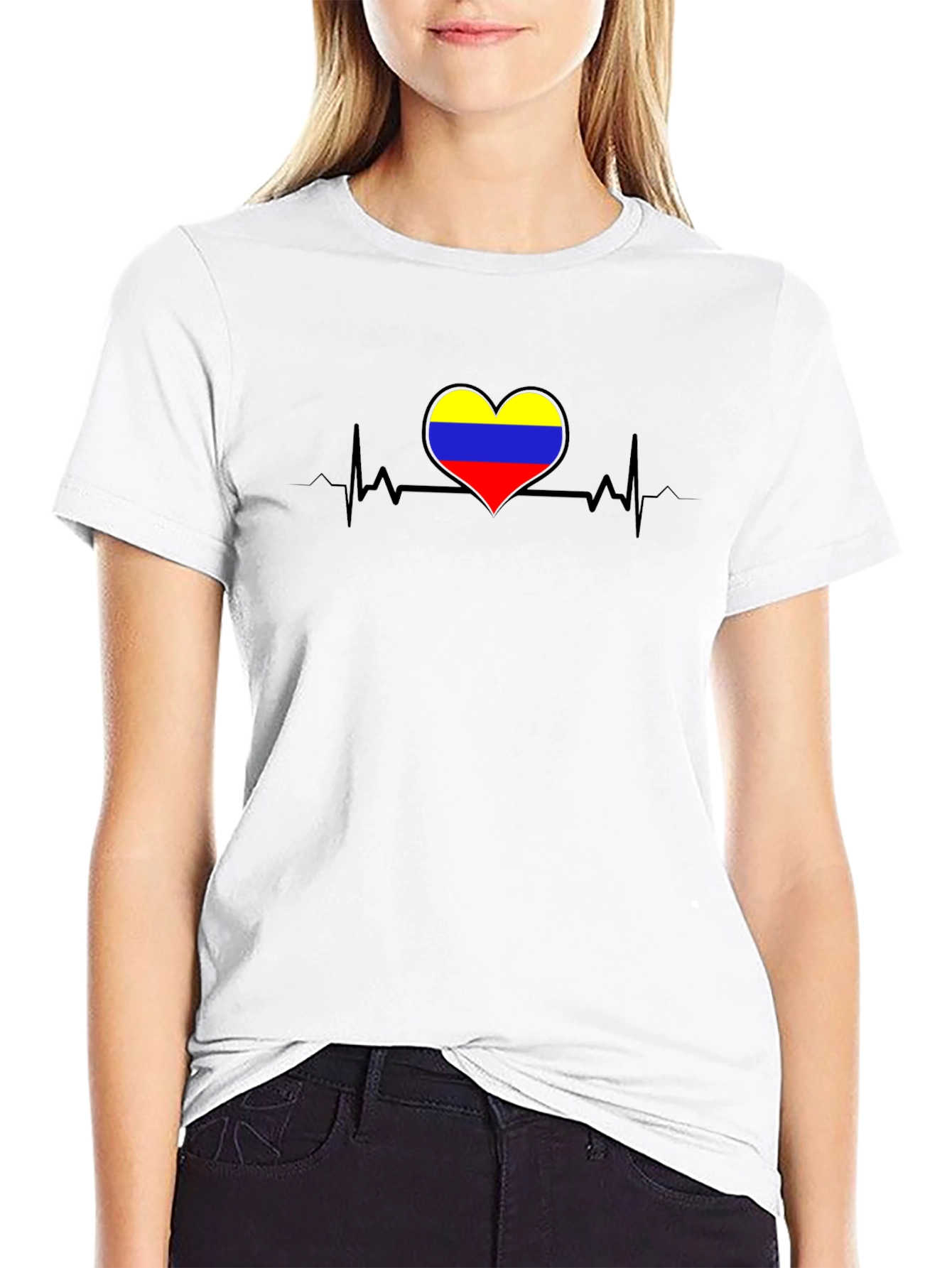 Colombia Heartbeat Black T-Shirt