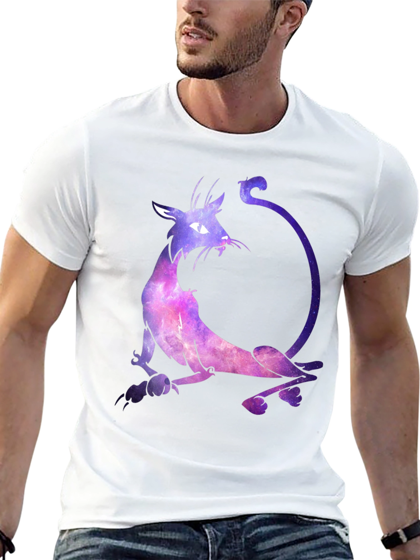 Cosmic Cat Graphic Black T-Shirt