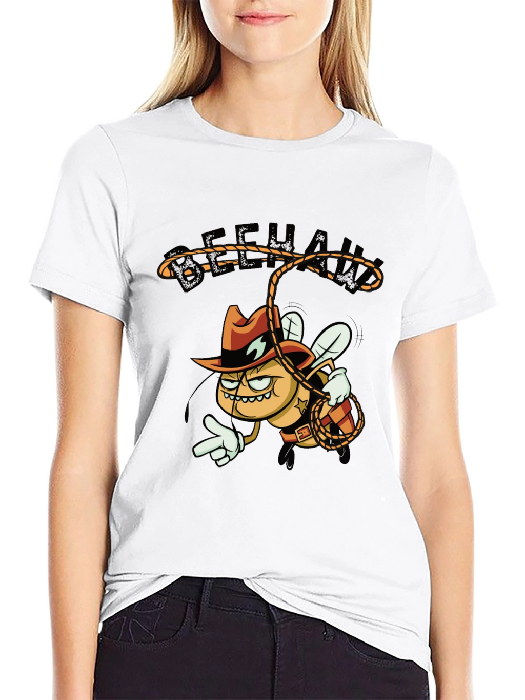 Beehaw Cowboy Cartoon Graphic Tee