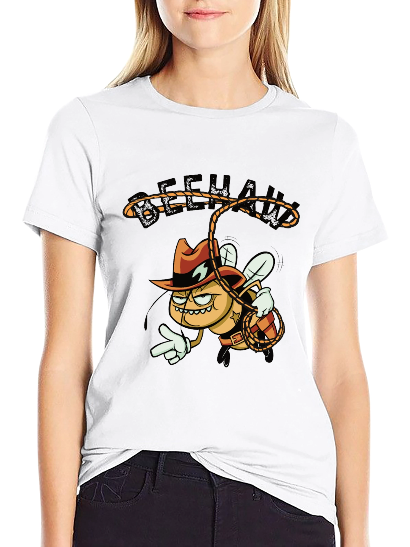 Beehaw Cowboy Cartoon Graphic Tee