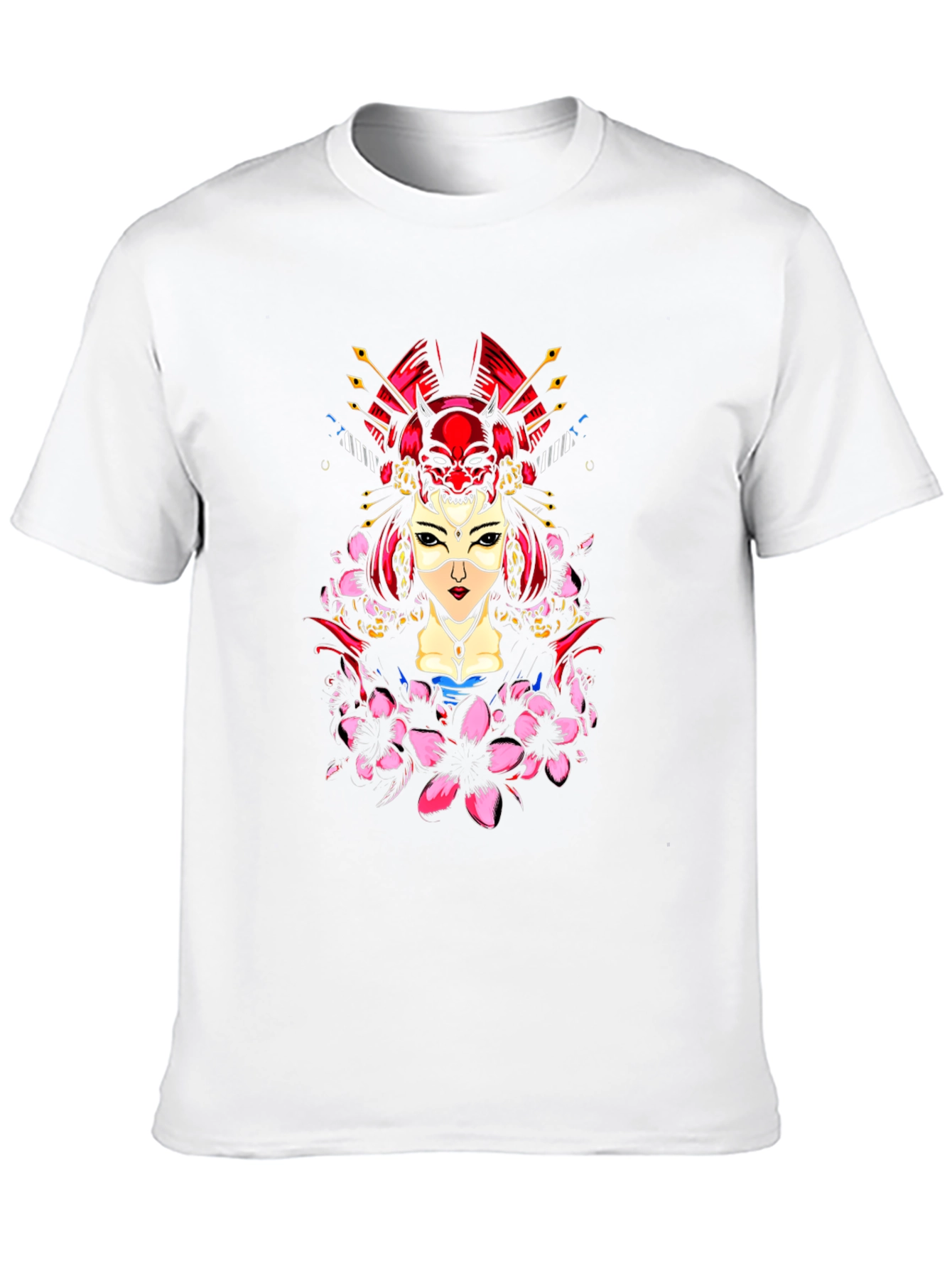 Geisha Oni Mask Graphic Tee - Black