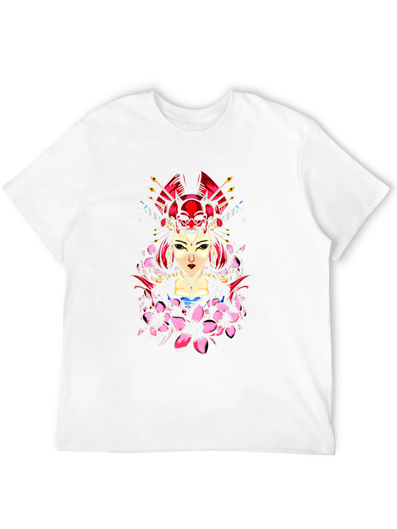 Geisha Oni Mask Graphic Tee - Black