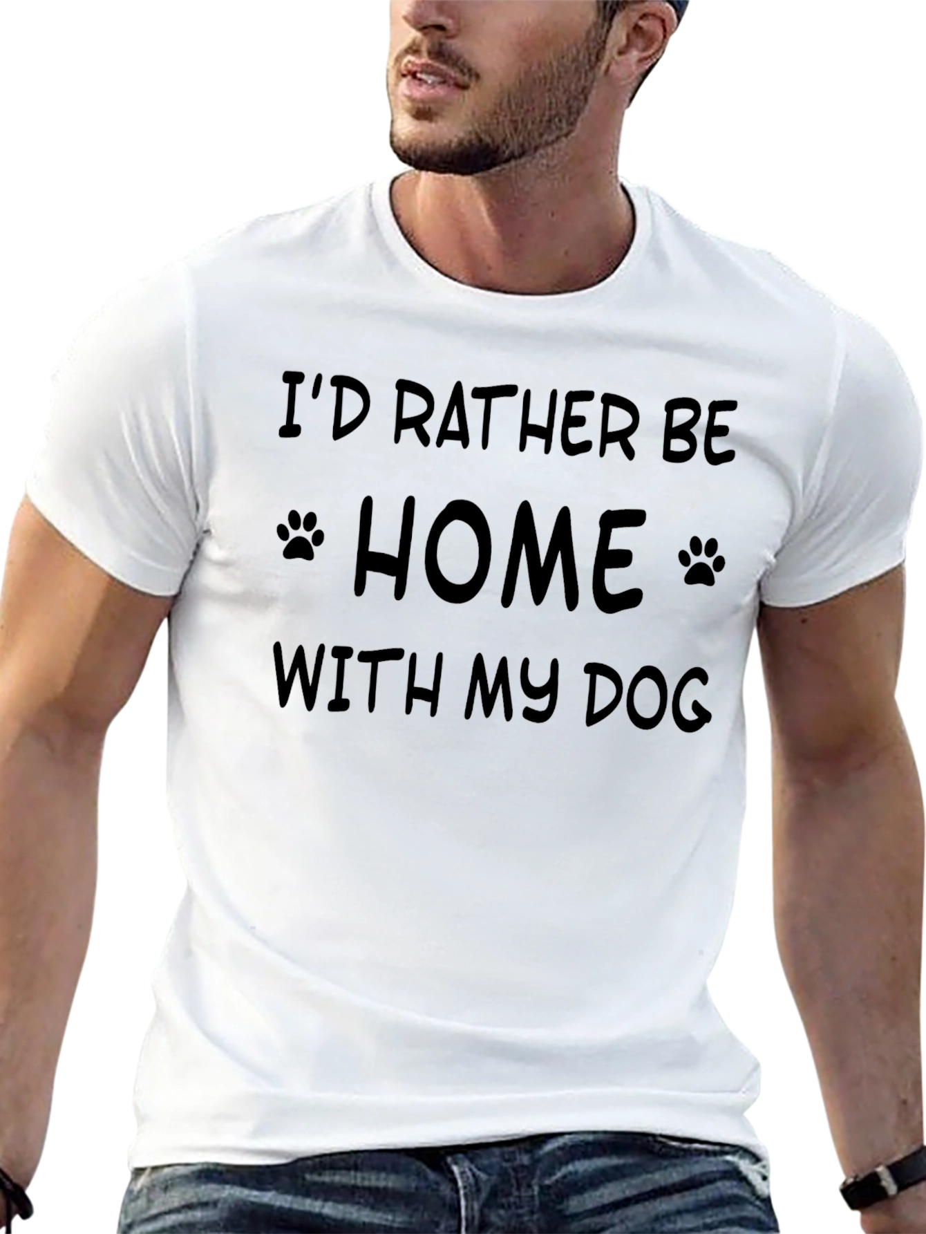 Dog Lover Graphic Tee: Id Rather Be Home