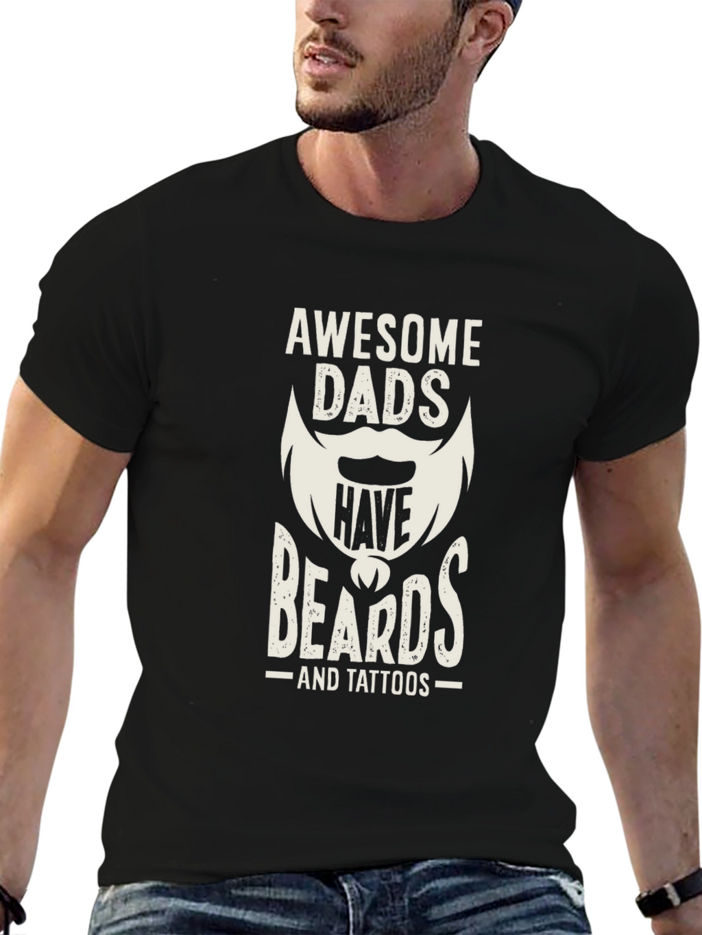 Awesome Dads Have Beards & Tattoos T-Shirt